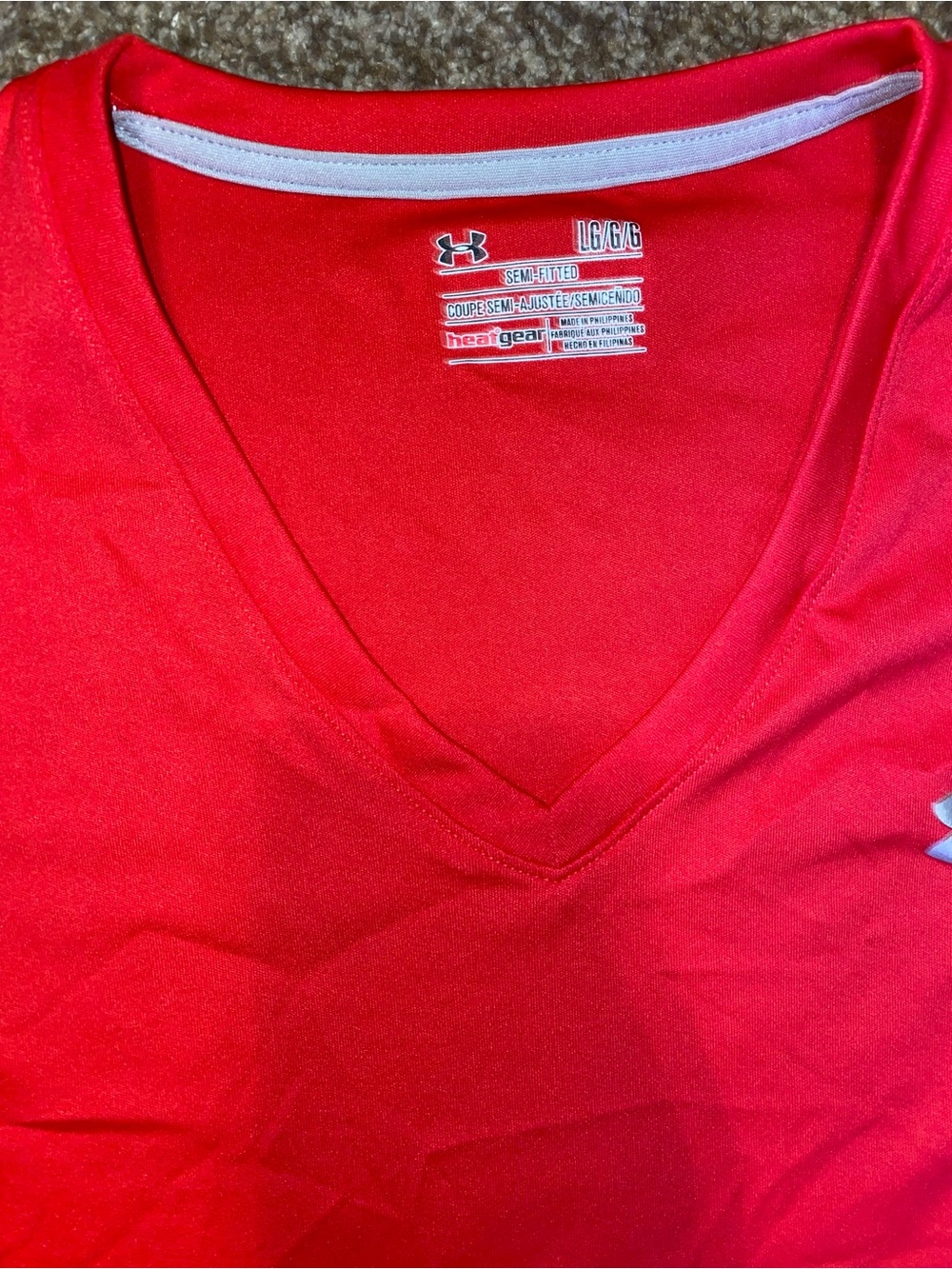 Under Armour Women's Bright Red V-Neck Performance Tee - Picture 2 of 2